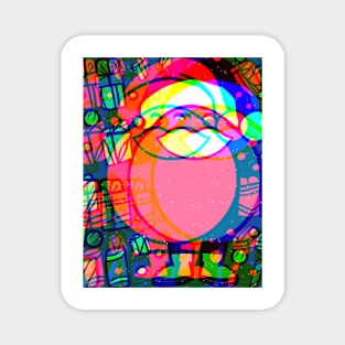 Psychedelic Trippy Xmas Santa with Gifts Magnet
