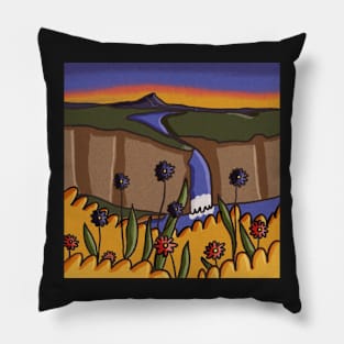 yellowgrass falls Pillow