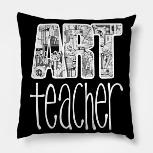 Art Teacher Supplies Doodle Line Pillow