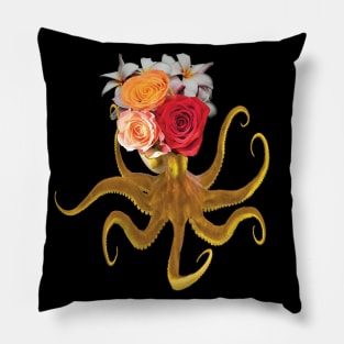 Octopus With Flowers Pillow