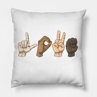 Love in Sign Language - horizontal Pillow