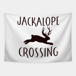 jackalope crossing dark Tapestry