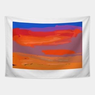 Abstract Coastal Sunset Tapestry