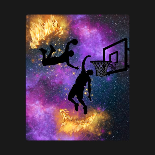 Basketball Game: Dunk in Galaxy Art by mieeewoArt