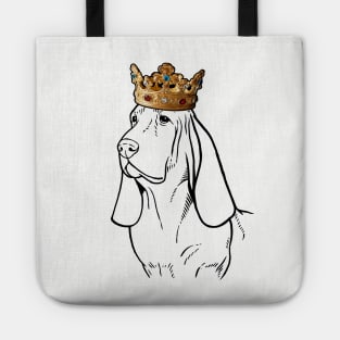 Basset Hound Dog King Queen Wearing Crown Tote
