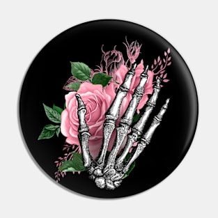 Skull and Pink Roses skull art design Pin