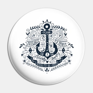 Nautical vintage label with an anchor and hand lettering. Pin