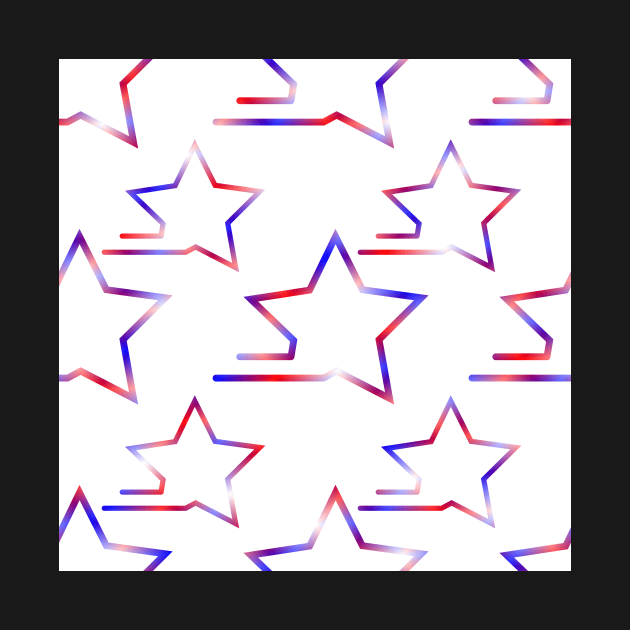 Fast Stars Red and Blue on White Repeat 5748 by ArtticArlo