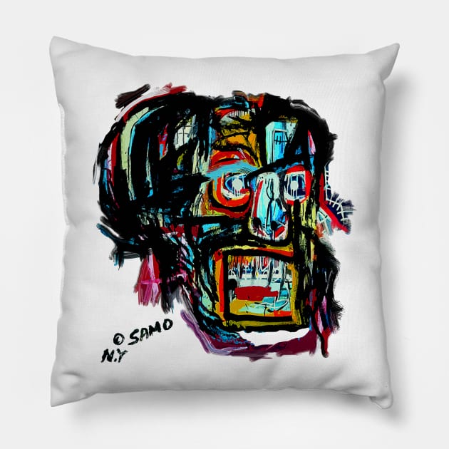 basquiat art Pillow by Sauher