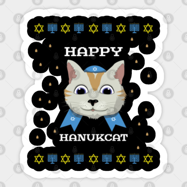 Hanukcat Cat Menorah Happy Hanukkah 2021 - Hanukkah - Sticker