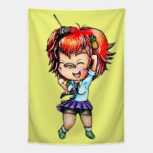 Chibi Kawaii Tomo Anime Girl Tapestry