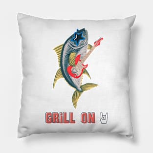 "Grill On" Tuna fish with guitar Pillow