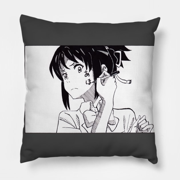 Mitsuha Miyamizu - Your Name Pillow by anime_drawing_97