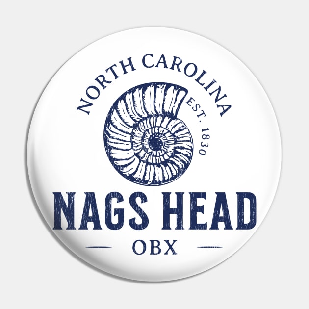 Nags Head, NC Summertime Vacationing Seashell Pin by Contentarama