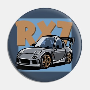 Mazda RX7 Caricature Pin