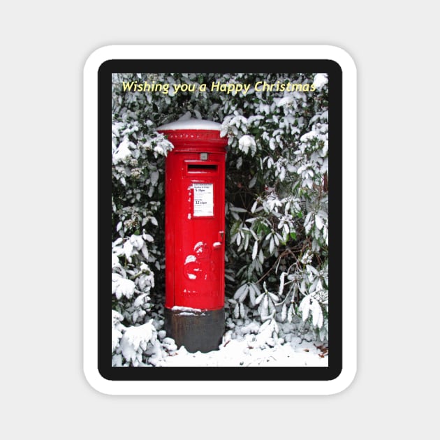 Post Box Christmas Card Magnet by RedHillDigital