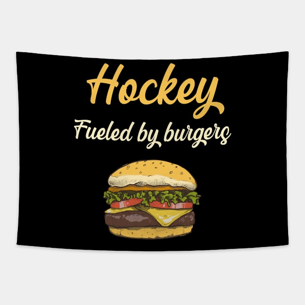 Hockey Fueled By Burgers Tapestry by blakelan128