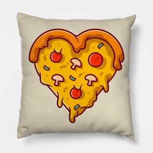 Love Pizza Cartoon Illustration Pillow