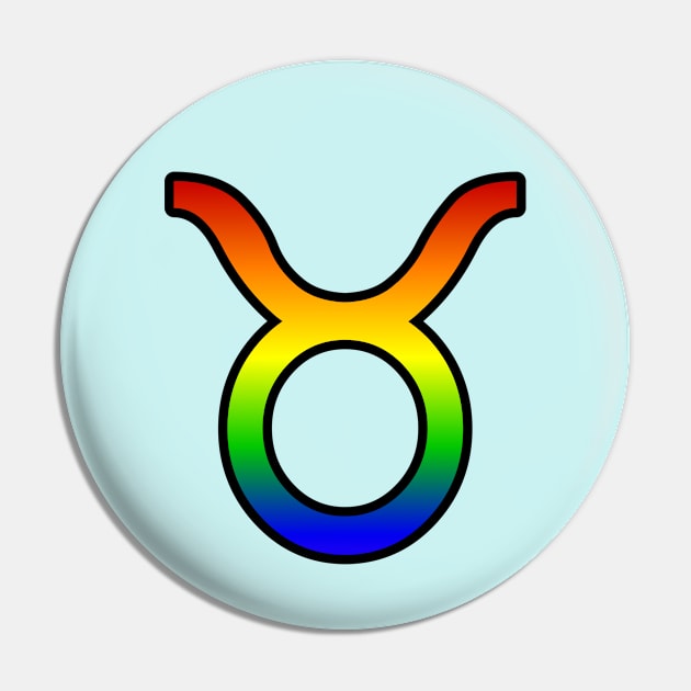 Taurus Rainbow Pride Symbol Pin by SillyStarlight