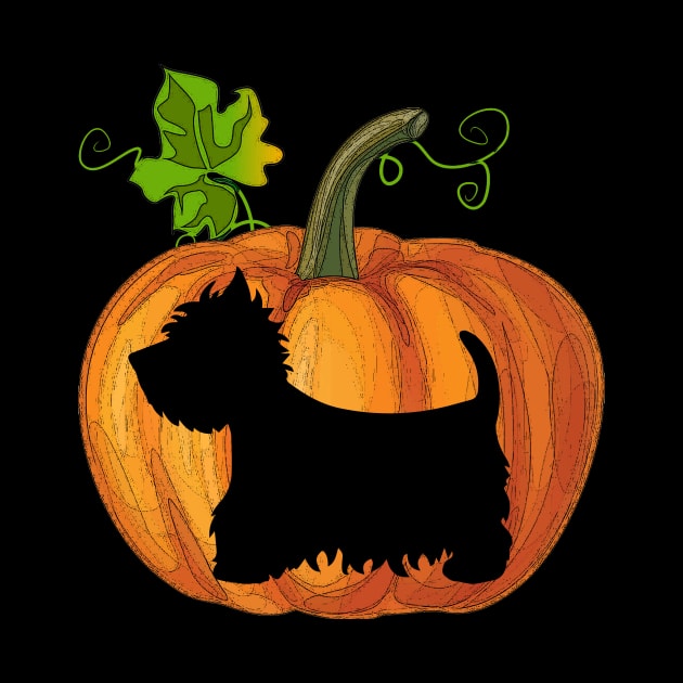 Westie in pumpkin by Flavie Kertzmann