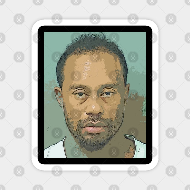 Tiger Woods Mugshot Magnet by Juantamad