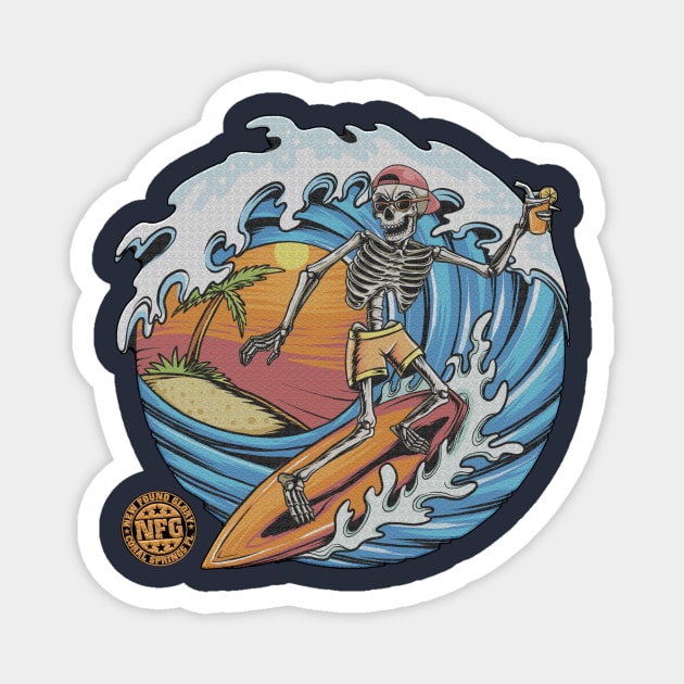 Skull Surfing New Found Glory Magnet by Hatorunato Art