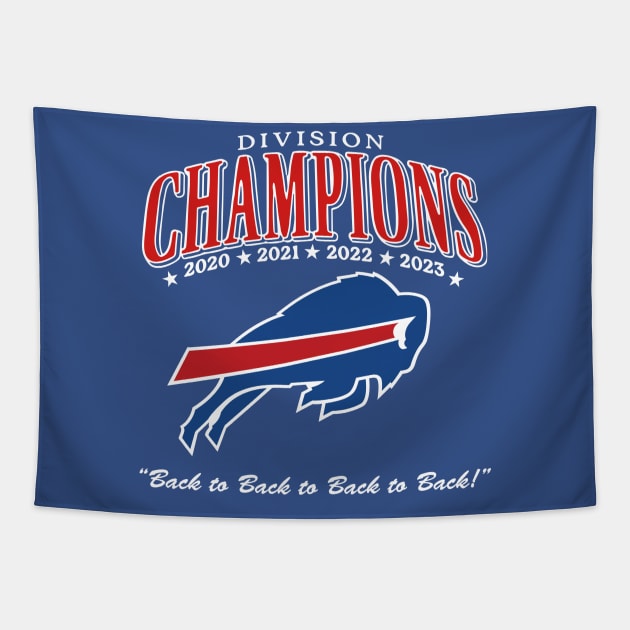 Buffalo Bills Champions Football 2020 2023 Back To Back Tapestry by anonshirt