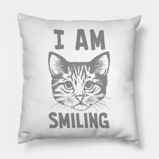 I Am Smiling Gray Pillow