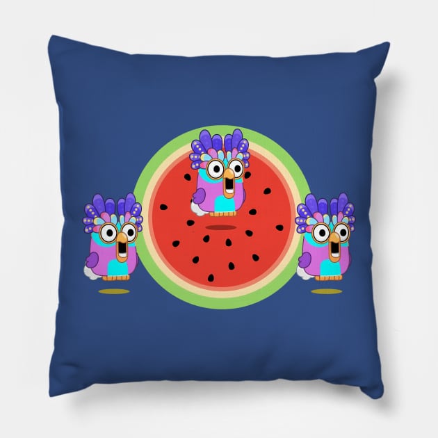 Chattering Owl Dance Mode Pillow by Karl Doodling