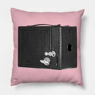 Vintage 1930s Box Camera in B&W Pillow