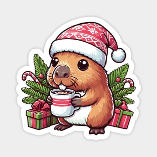 Festive capybara Magnet