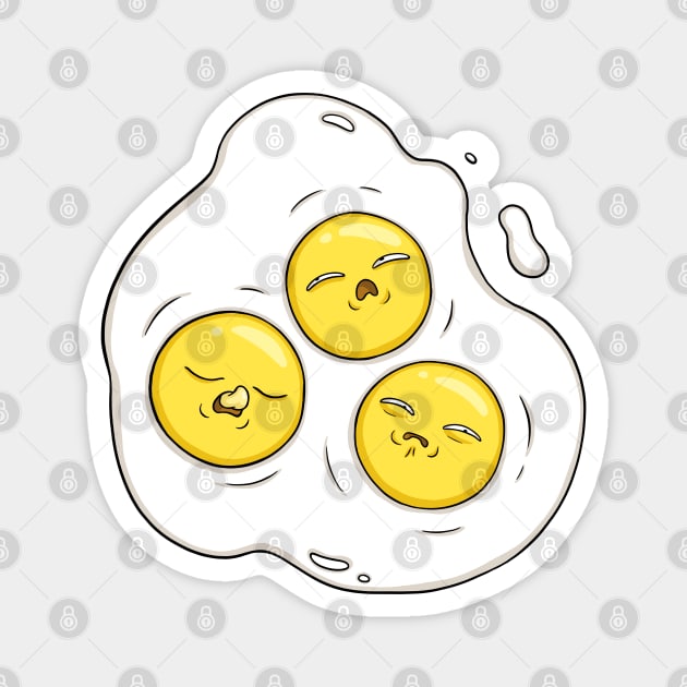 3 person scrambled eggs Magnet by comicada