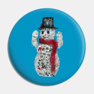 Digital Snowman Pin