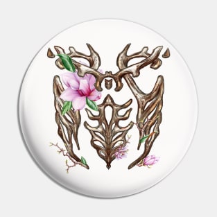 Alien Ribcage Skeleton Floral Pin