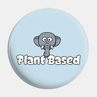 Plant Based Vegan Vegetarian Elephant Cartoon Kids Tshirt Pin