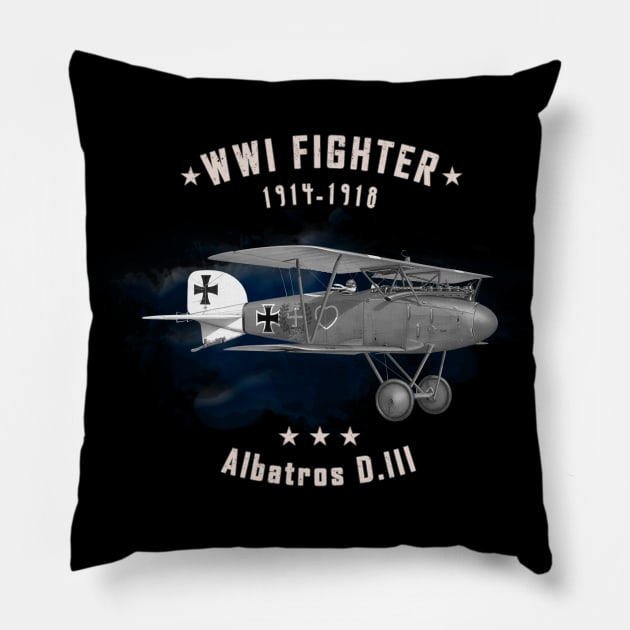 Albatros WWI Fighter aircraft Pillow by Jose Luiz Filho