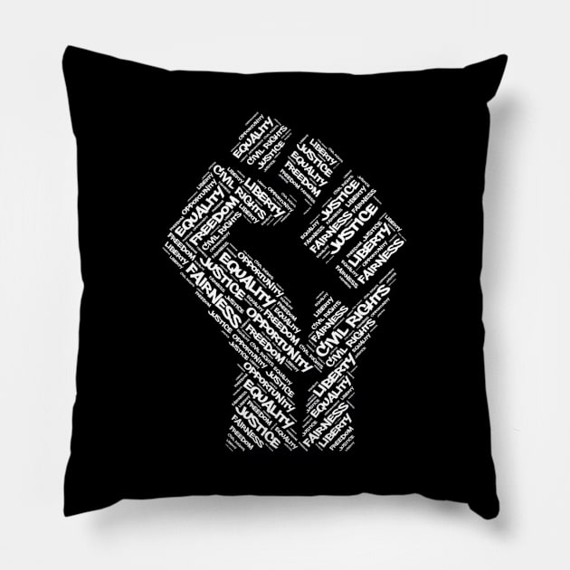 Civil Rights Black Power Fist Pride Pillow by TeeShirt_Expressive