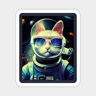 Cute Cat In Space Magnet