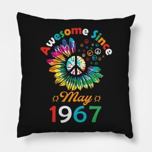 Funny Birthday Quote, Awesome Since May 1967, Retro Birthday Pillow