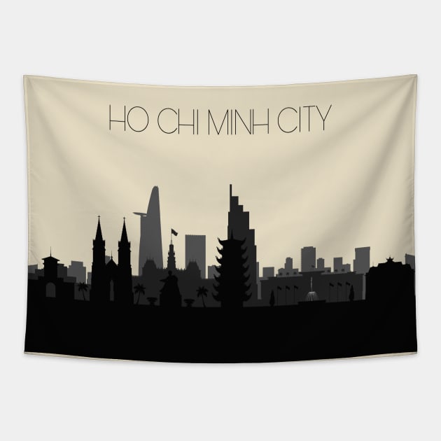 Ho Chi Minh City Skyline Tapestry by inspirowl