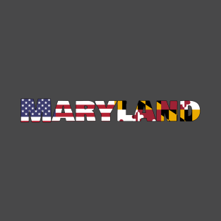 Maryland State Flag/American Flag Logo T-Shirt