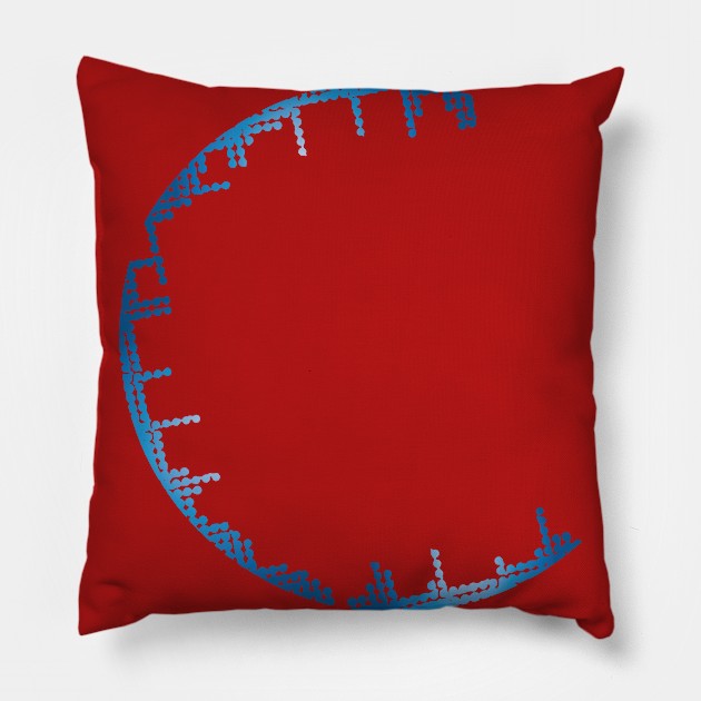 half blue circle Pillow by blue orange abstract