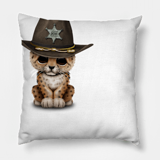 Cute Baby Leopard Cub Sheriff Pillow