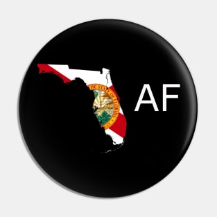 Florida Flag State Outline AF (white) Pin