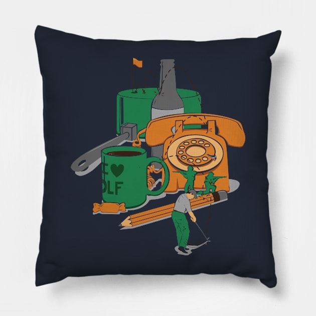 Mini Golf Pillow by WanderingBert