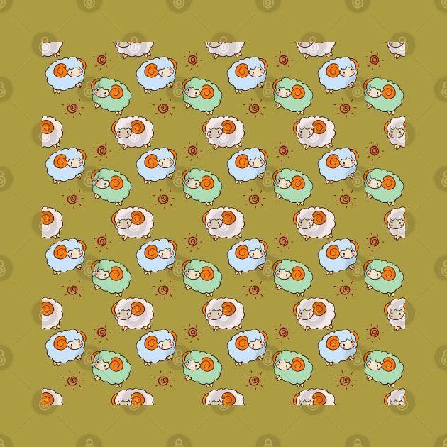 Sheep Fabric Seamless Pattern by MarjanShop
