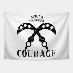 Sankofa Adinkra Symbol "Courage" Black. Tapestry