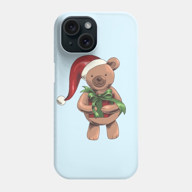 Christmas bear children motive Christmas presents Phone Case by Foxxy Merch