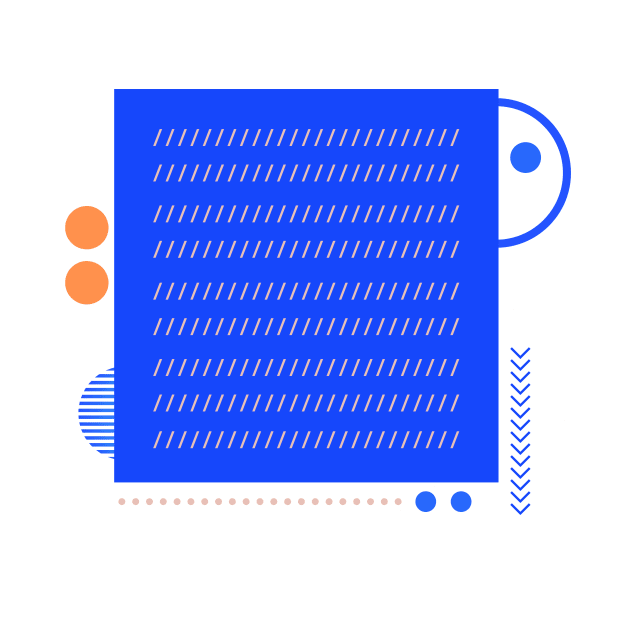 Geometric Blue and orange cool graphic by soycarola