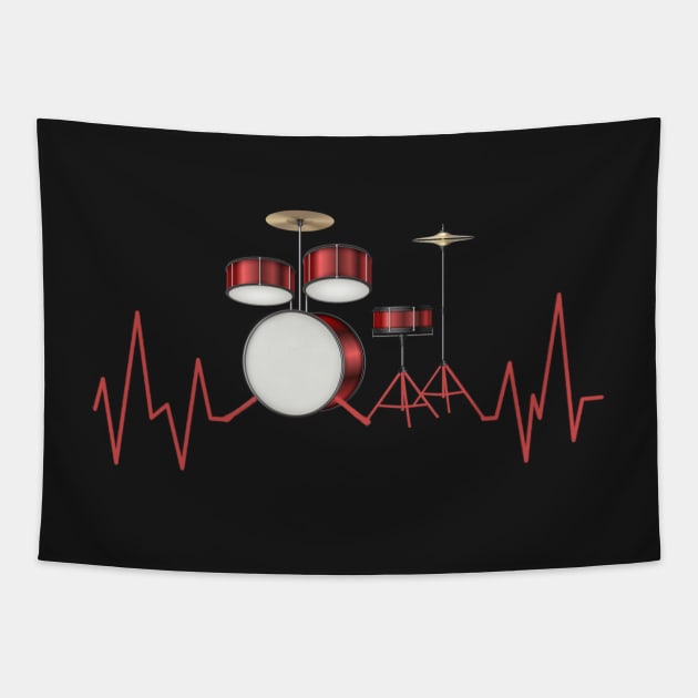 Drums Heartbeat - Drum Lovers Tapestry by FogHaland86